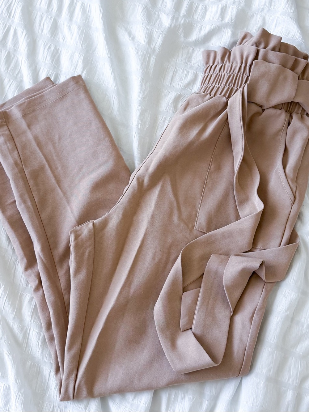 Grace Karin Paperbag Waist Tie-Front Trousers i